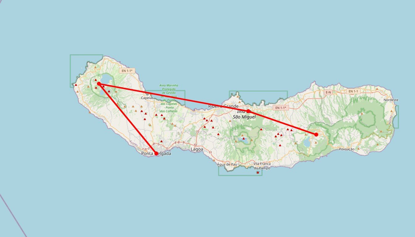 Carte de l'itinéraire du circuit Circuit Y’a pas le feu au lac ! en Portugal