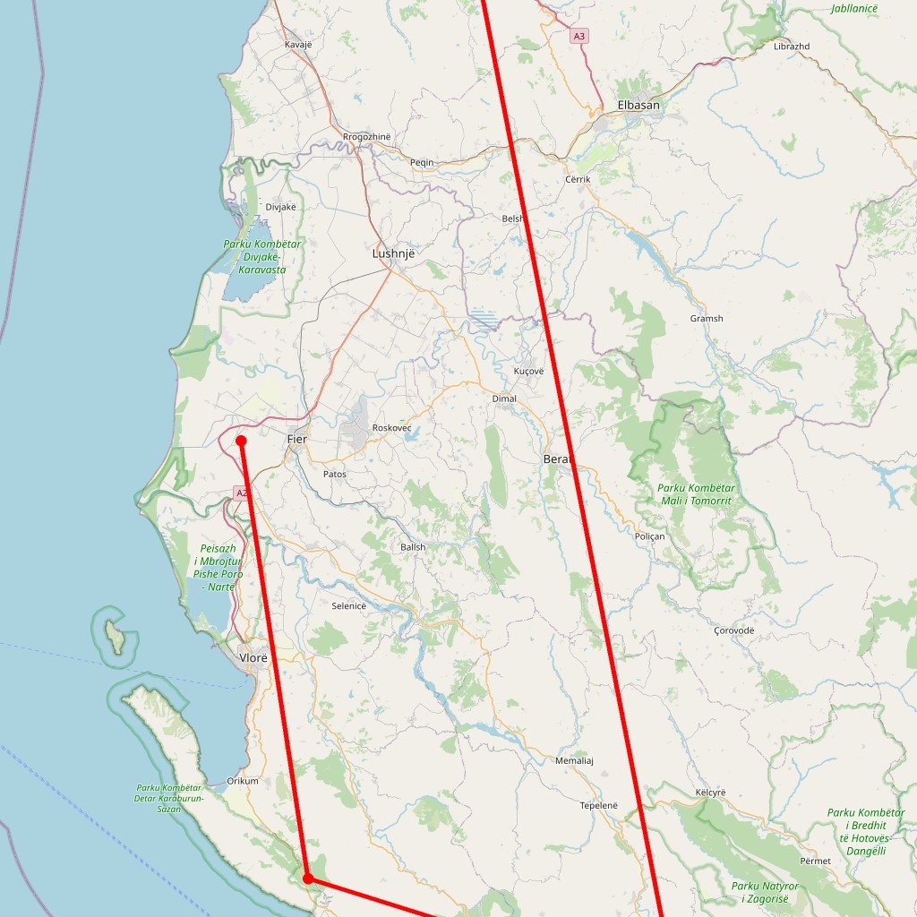 Carte de l'itinéraire du circuit Albanie en famille en Albanie