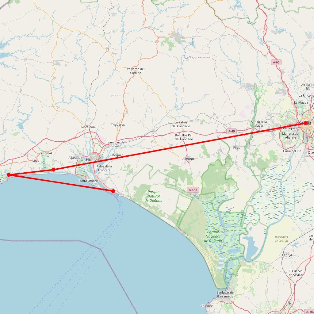Carte de l'itinéraire du circuit Terres Andalouses en Espagne