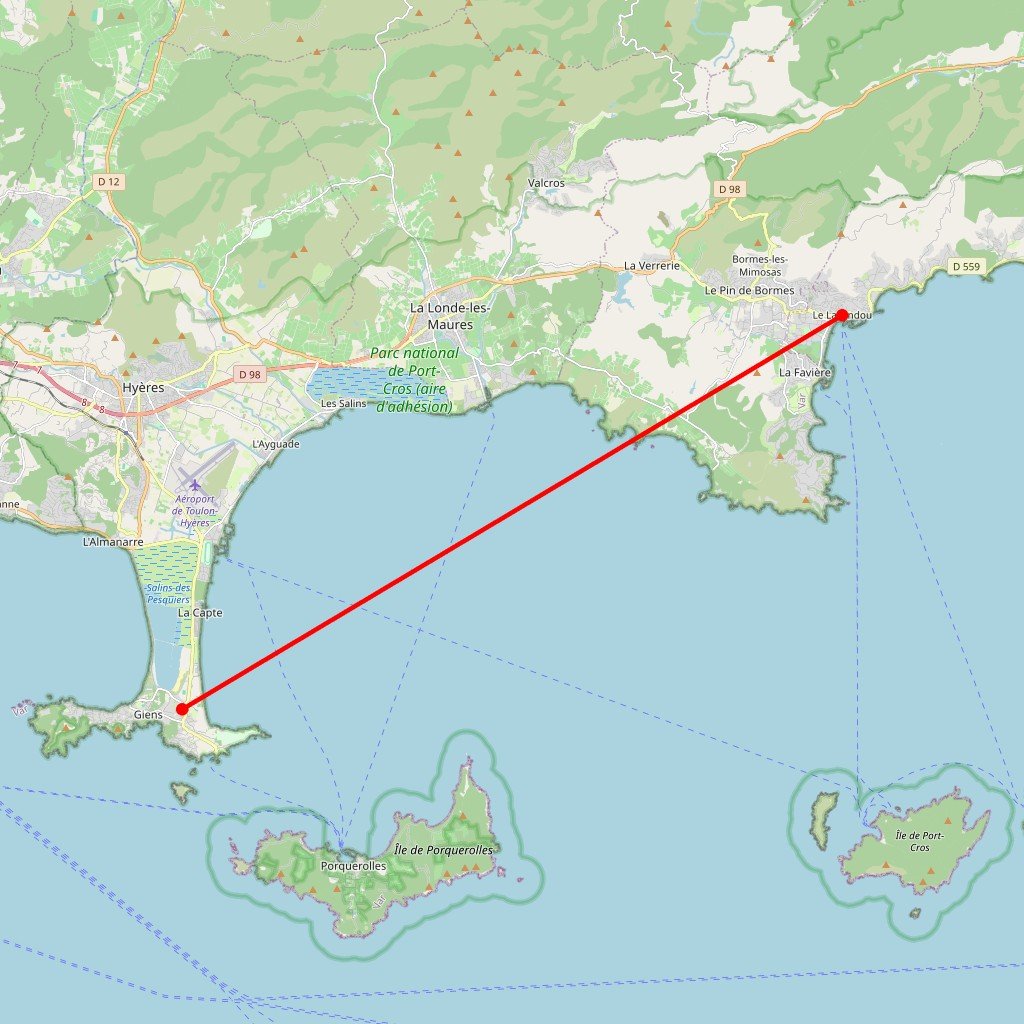 Carte de l'itinéraire du circuit On dirait les Maldives ! en France