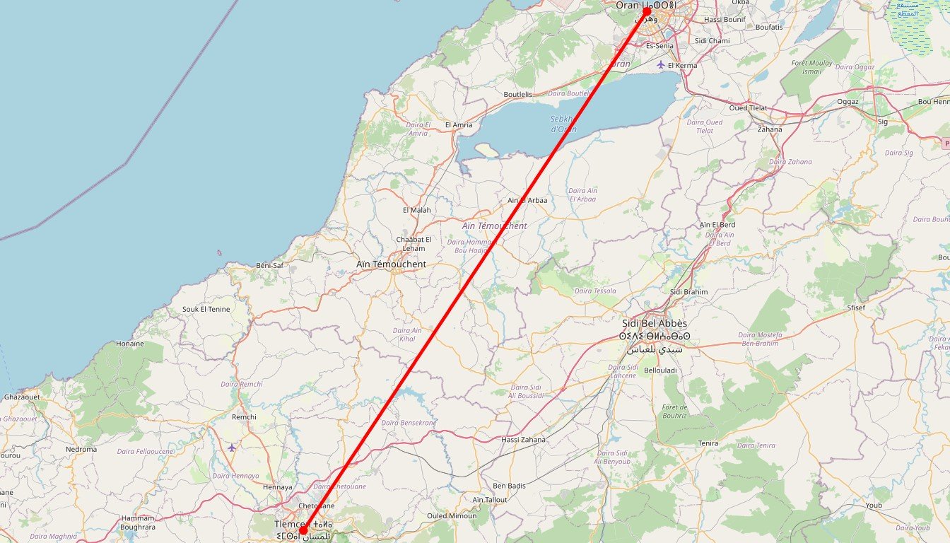 Voyage en Algérie d’Oran à Tlemcen : perles arabo-andalouses - Carte itinéraire