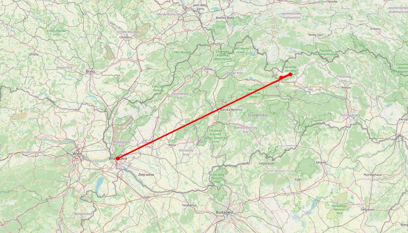 Carte de l'itinéraire du circuit Autotour Slow-vaquie en famille ! en Slovaquie