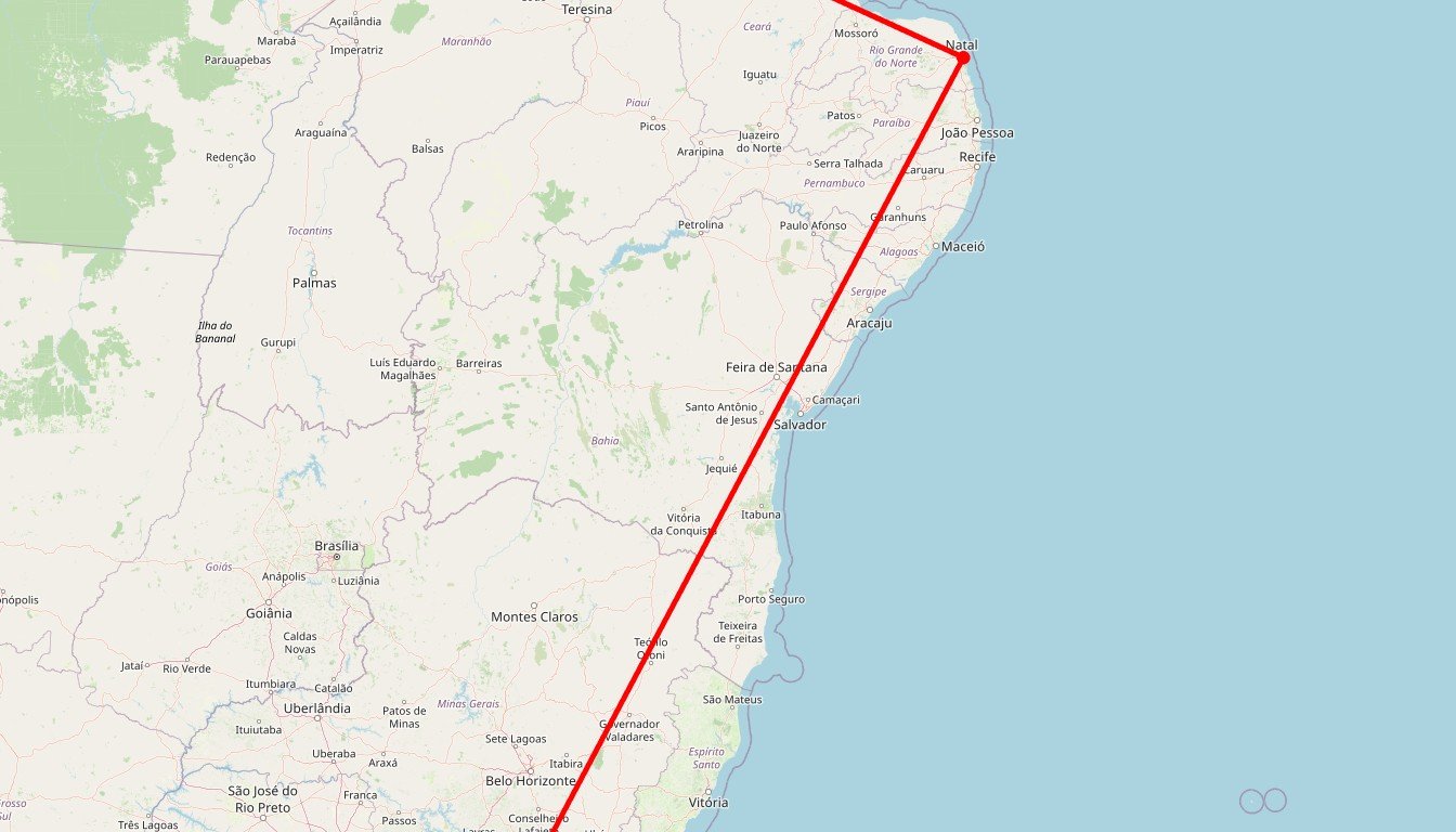 Carte de l'itinéraire du circuit Circuit Aventure brésilienne: Rio, Paraty, Ponta Negra et Ilha Grande – randonnée, culture et plage sur 13 jours en Brésil