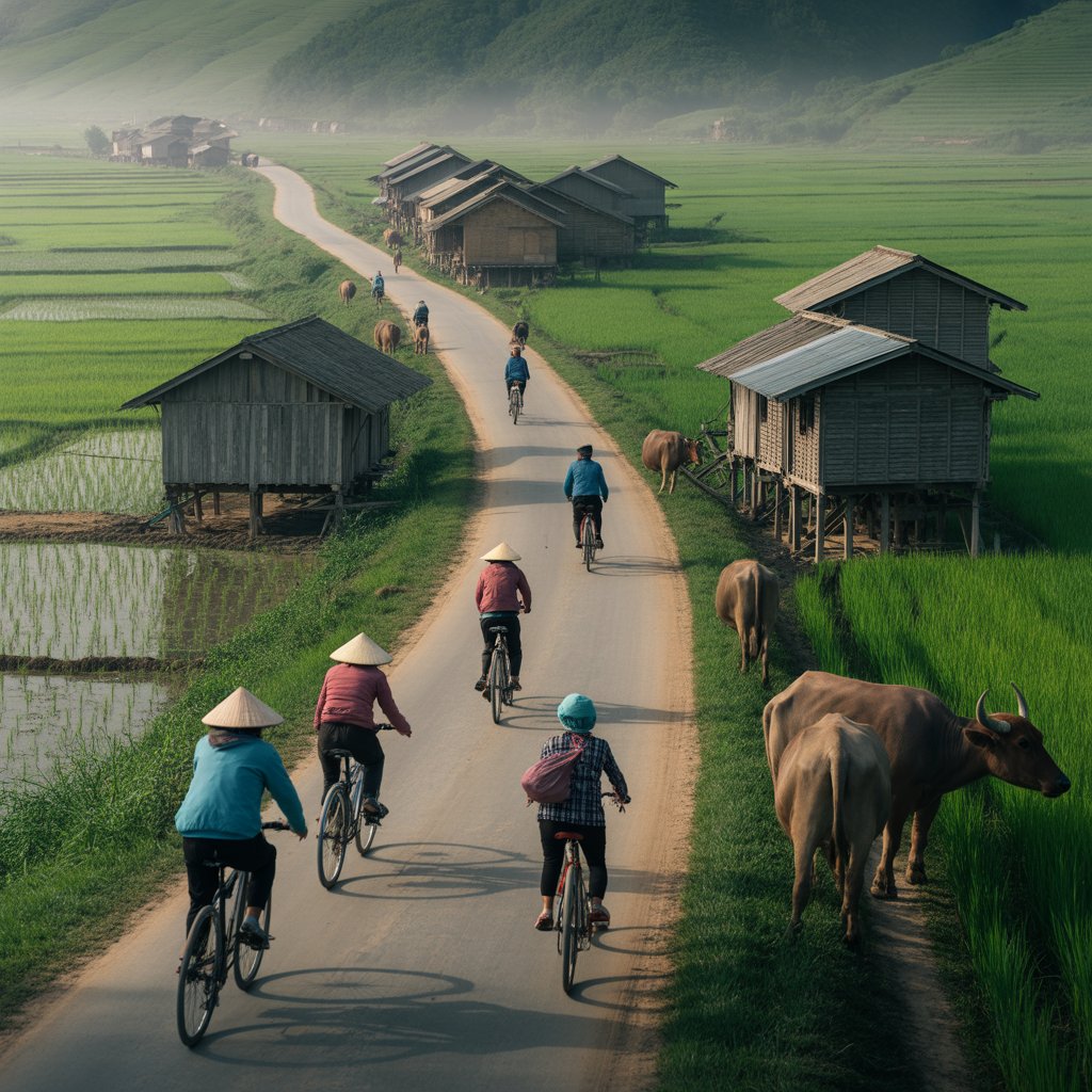 Photo du circuit à vélo dans le Nord du Vietnam : montagnes, terrasses et croisière en baie d'Halong en Vietnam - Vue 2