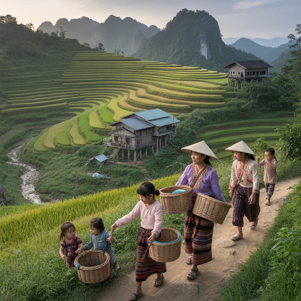 Photo du circuit Aventure nord-sud au Vietnam: randonnée à Pu Lùông, croisière en baie d'Halong et immersion à Hue, Hoi An puis Delta du Mékong en Vietnam - Vue 1