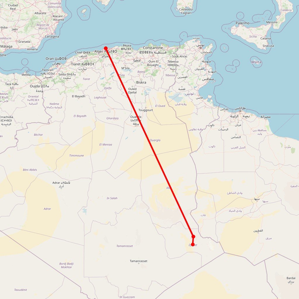 Trek à la cité perdue de Séfar – Tassili N’ajjer - Carte itinéraire