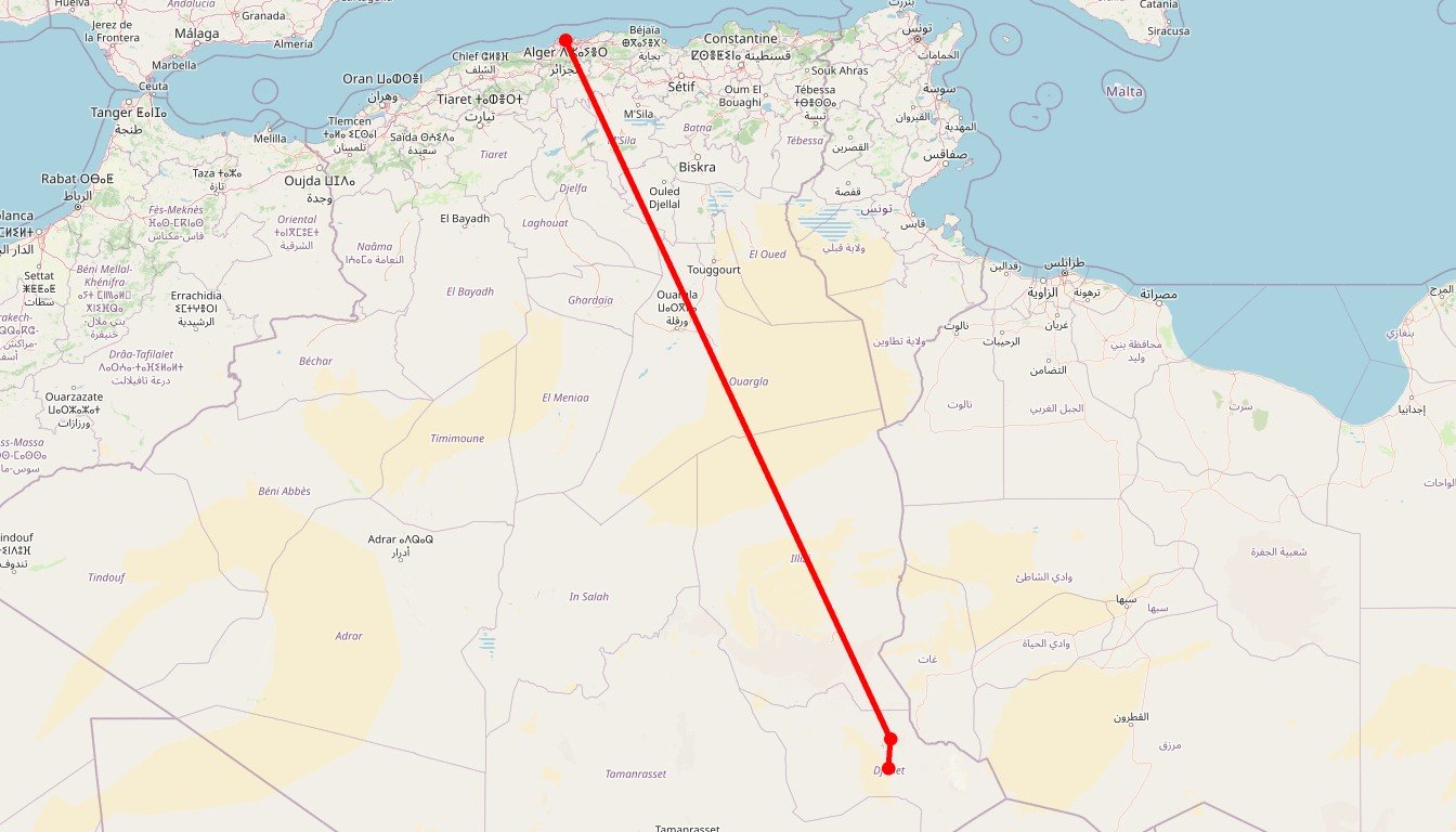 Trek à la cité perdue de Séfar – Tassili N’ajjer - Carte itinéraire