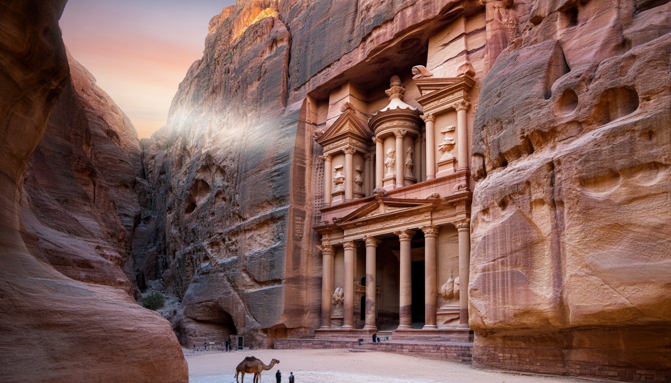 Circuit Pétra et Wadi Rum : traversée colorée entre vallée arc-en-ciel et déserts rougeoyants en Jordanie - Photo paysage
