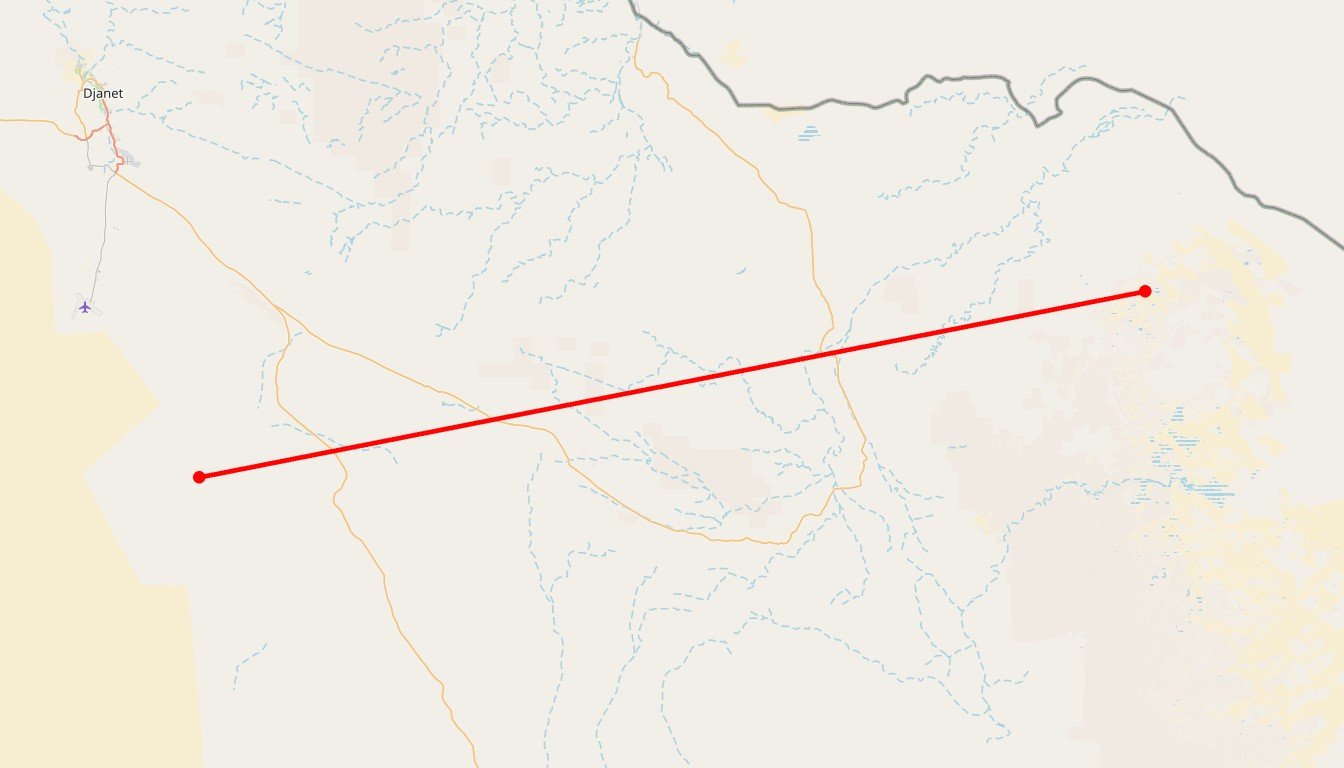 Initiation au Tassili, Tadrart Rouge - Carte itinéraire