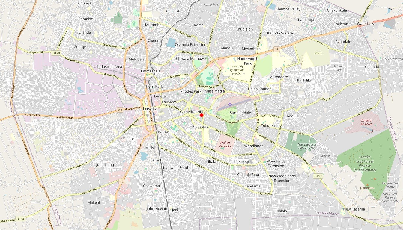 Carte de l'itinéraire du circuit Safari Séjour en Zambie & Botswana en Zambie, Botswana