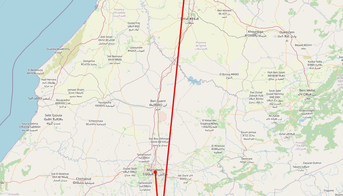 Carte de l'itinéraire du circuit Circuit Toubkal Express & Marrakech en Maroc