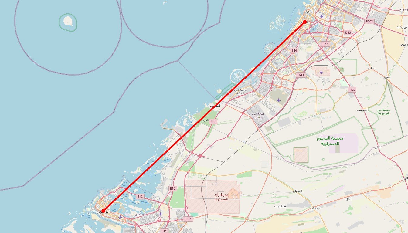 Carte de l'itinéraire du circuit Circuit Emirats Arabes Unis en Émirats Arabes Unis