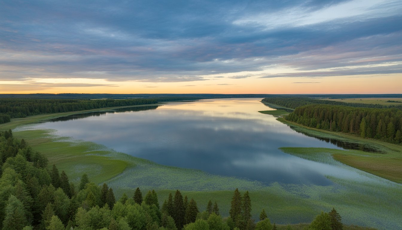 Région des lacs de Latgale (dont le lac Rāzna) en Lettonie - Photo