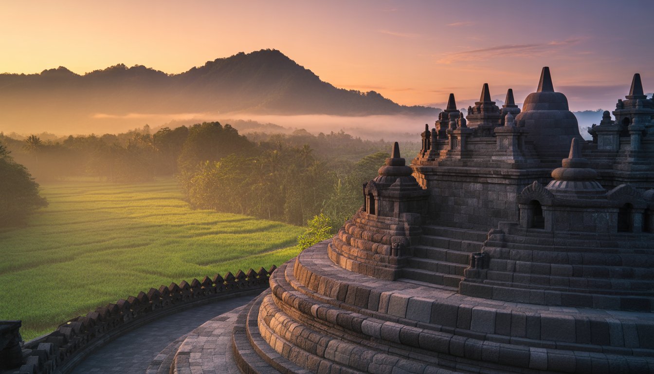 Borobudur en Indonésie - Photo