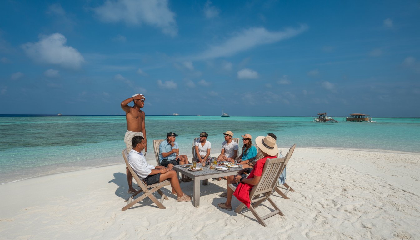 Excursion sur banc de sable (sandbank picnic) en Maldives - Photo