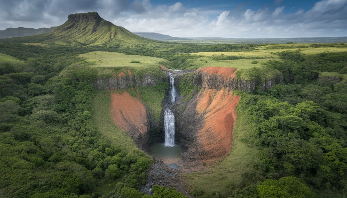 Chamarel — Les Sept Couleurs et la cascade de Chamarel en Maurice - Photo