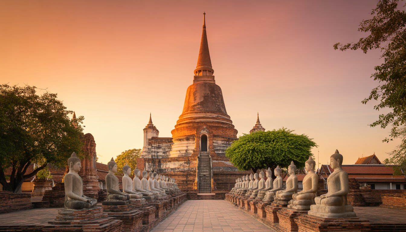 Parc historique d'Ayutthaya en Thaïlande - Photo