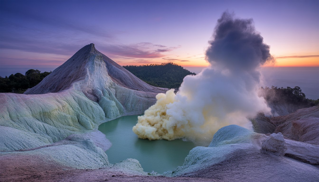 Cratère de l'Ijen (Kawah Ijen) en Indonésie - Photo