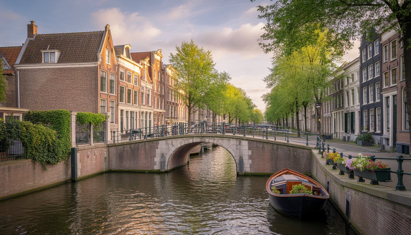 Canaux d'Amsterdam (Grachtengordel) en Pays-Bas - Photo