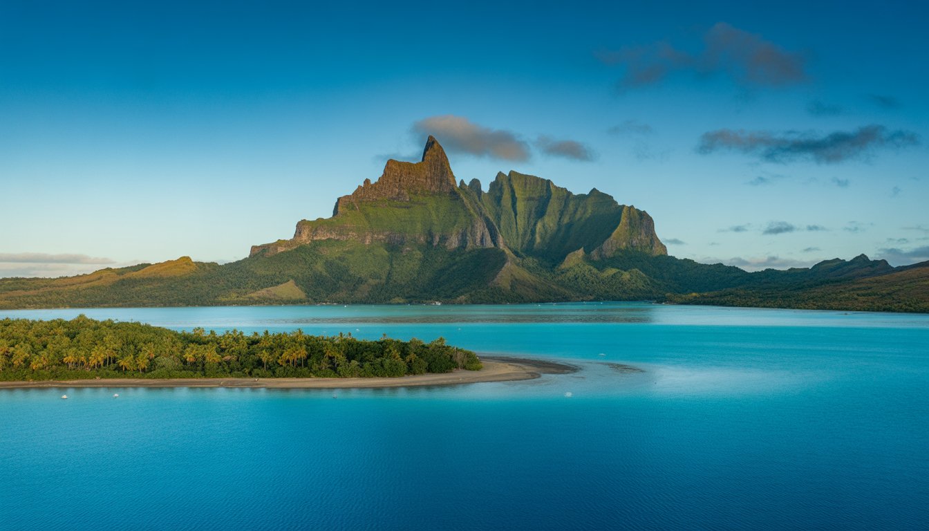 Bora-Bora (lagon et Mont Otemanu) en Polynésie française - Photo
