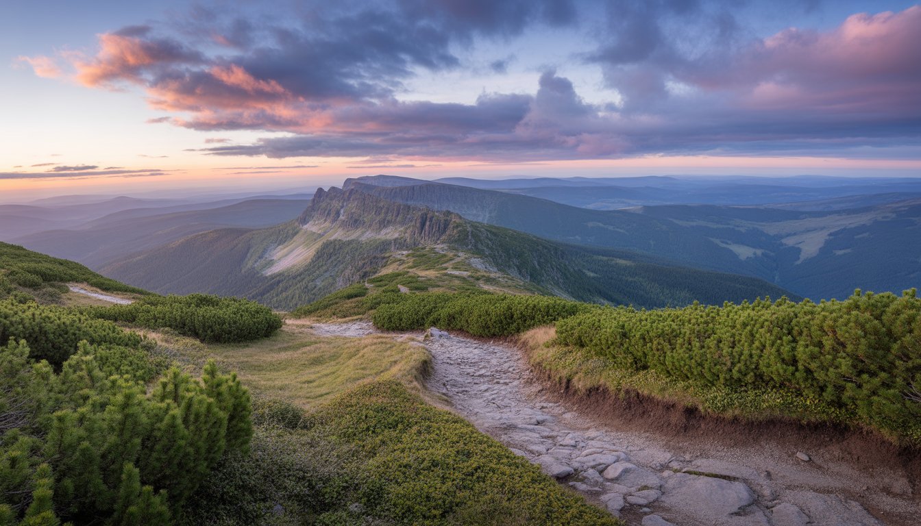 Sněžka (mont Sněžka) dans les Monts des Géants (Krkonoše) en République Tchèque - Photo
