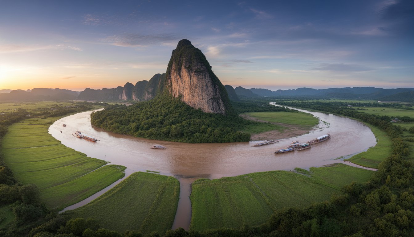Triangle d'Or et fleuve Mékong en Thaïlande - Photo