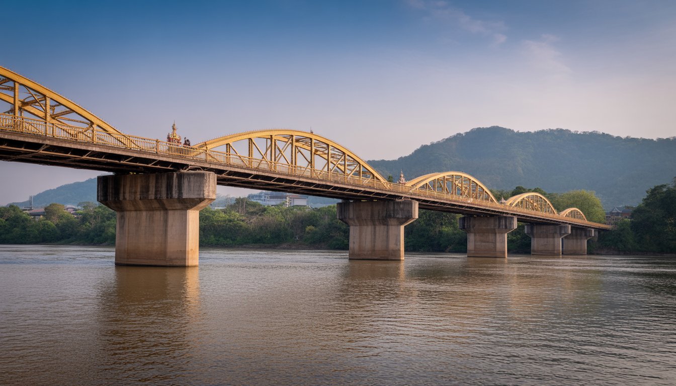 Pont de la rivière Kwai et Kanchanaburi en Thaïlande - Photo