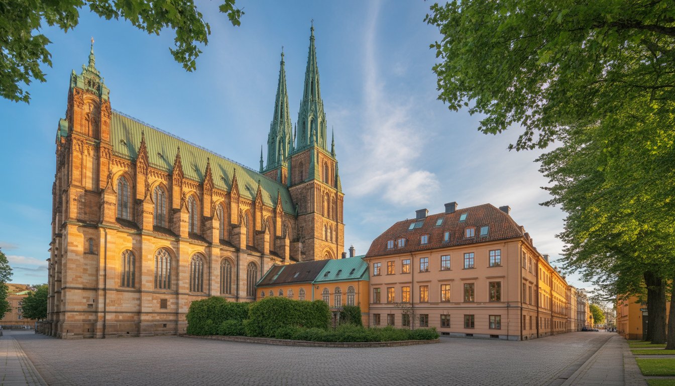Uppsala (cathédrale et université) en Suède - Photo