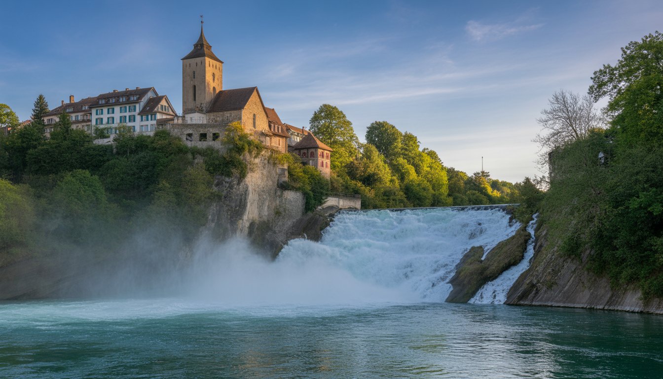 Chutes du Rhin (Rheinfall) à Schaffhausen en Suisse - Photo