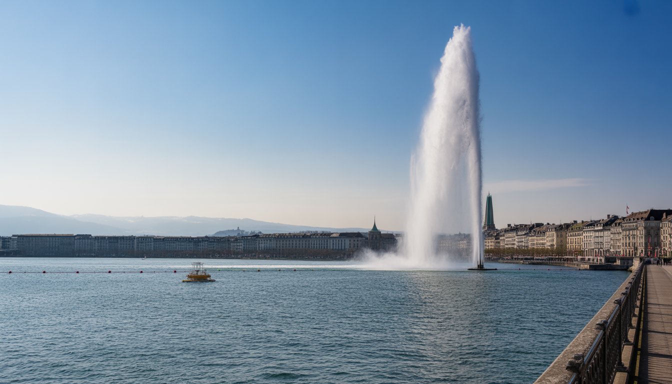 Genève et le Jet d'Eau en Suisse - Photo