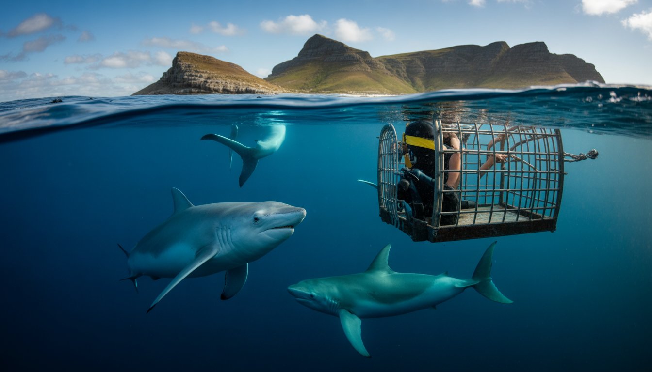 Plongée en cage avec les requins à Gansbaai en Afrique du Sud - Photo