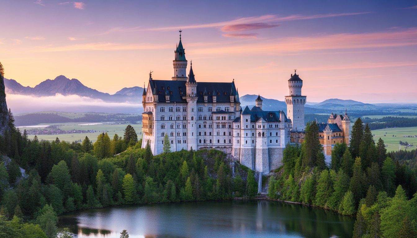 Château de Neuschwanstein (Schloss Neuschwanstein) en Allemagne - Photo