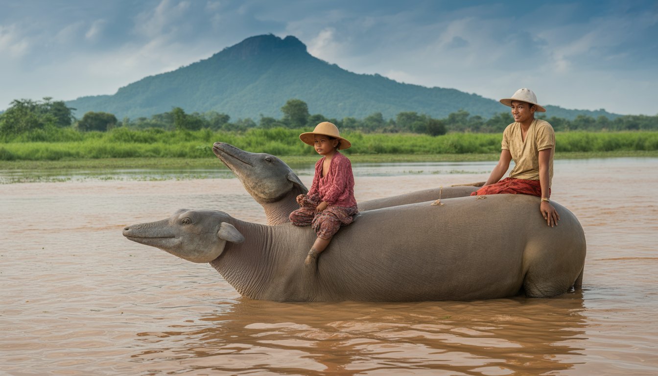 Kratie et les dauphins de l'Irrawaddy (Kampi) en Cambodge - Photo