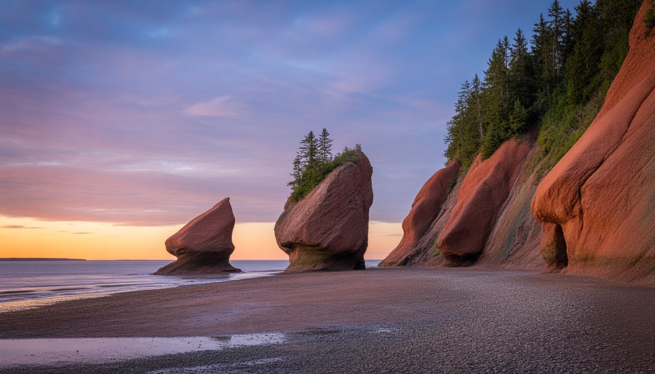 Baie de Fundy et Hopewell Rocks en Canada - Photo