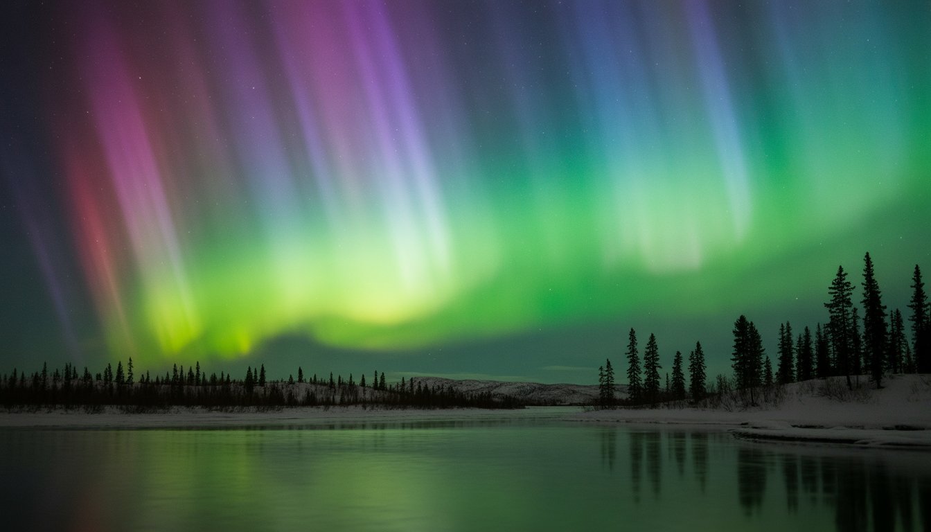 Yellowknife (aurores boréales) en Canada - Photo