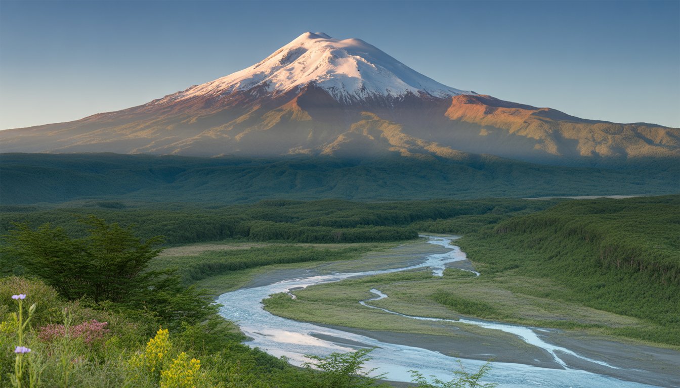Pucón et le volcan Villarrica en Chili - Photo