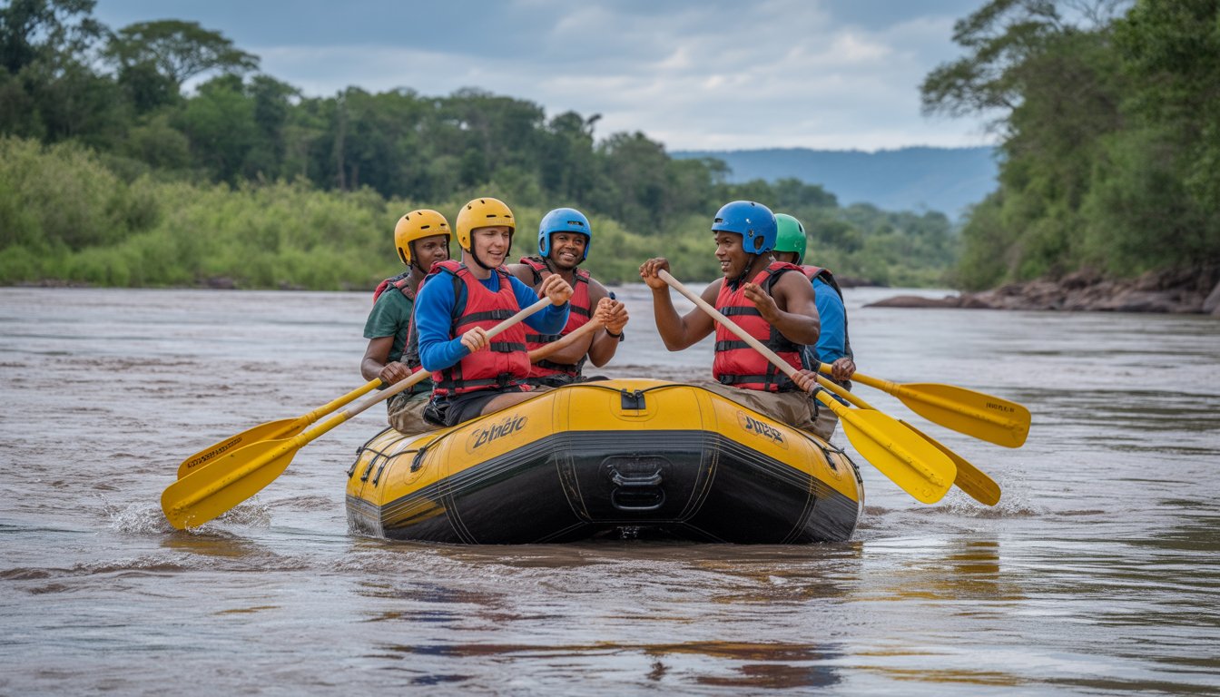 Descente en rafting sur le fleuve Zambèze en Zambie - Photo