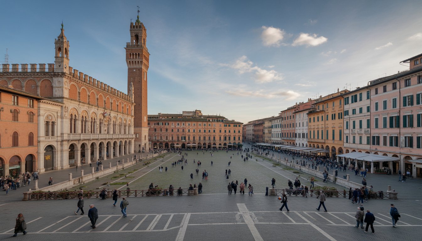 Sienne et la Piazza del Campo en Italie - Photo