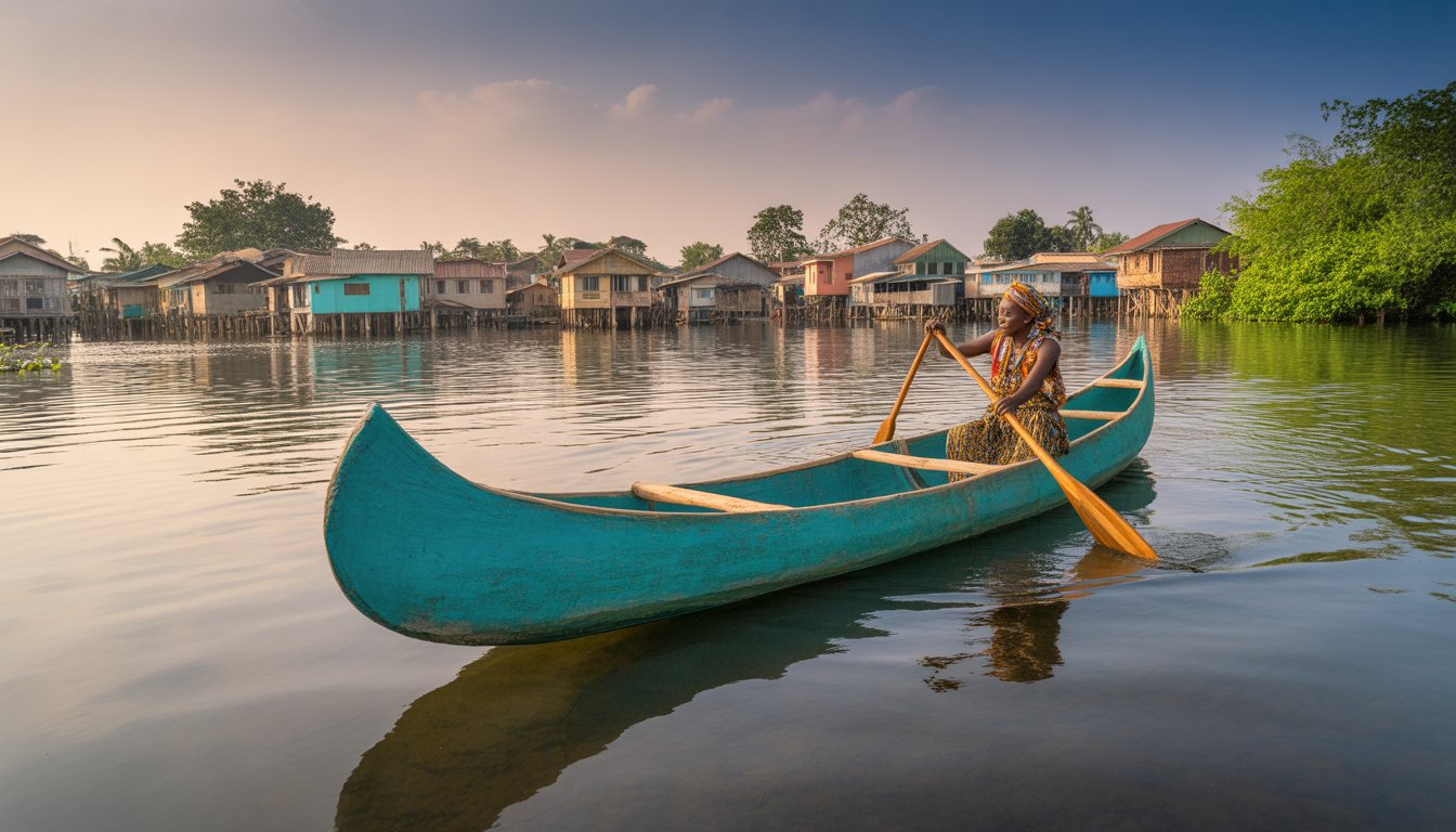 Ganvié (le village lacustre) en Bénin - Photo